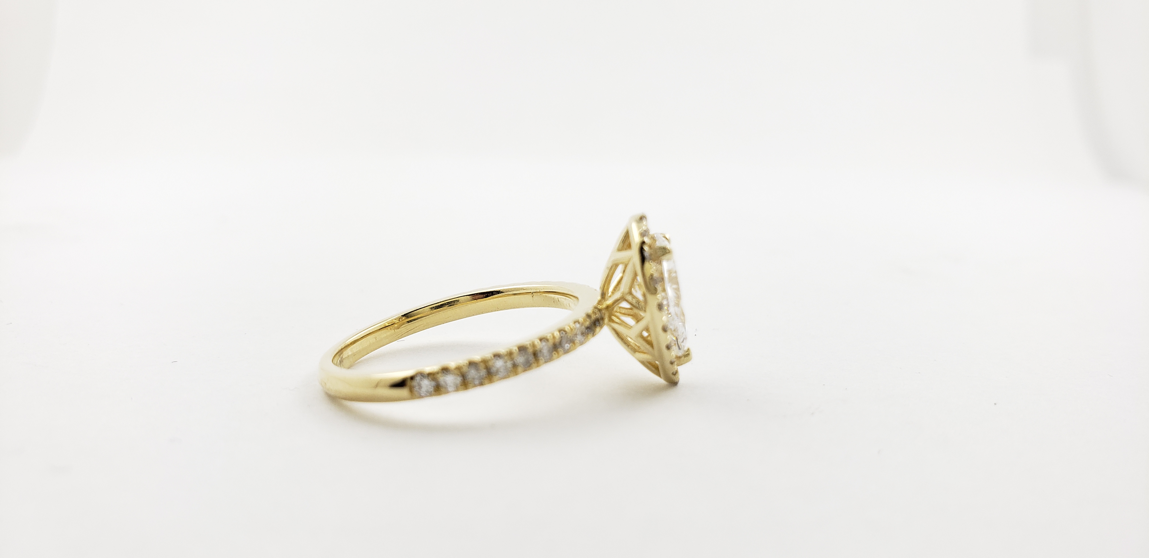 Pear Shape Diamond Ring with Halo